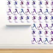 purple hurdles on white