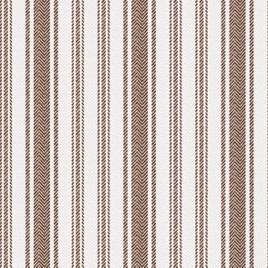 Ticking Two Stripe in Brown