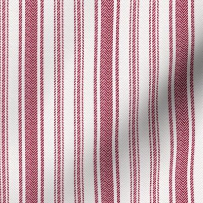 Ticking Two Stripe in Burgundy Red