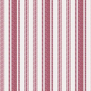 Ticking Two Stripe in Burgundy Red