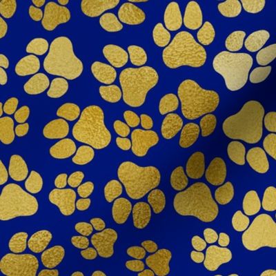 Gold Paws on Royal Blue