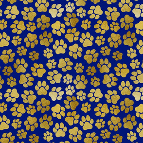 Gold Paws on Royal Blue