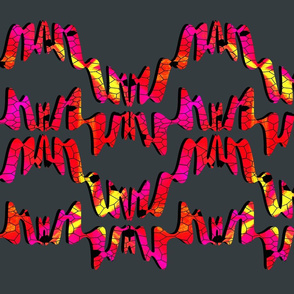 Neon crackle flutterscape - red and black