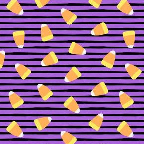 Candy corn - purple and black stripes - halloween candy - LAD19