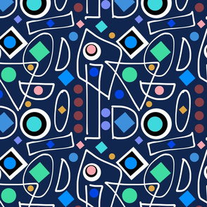 I Do Abstract - inverse on navy blue, medium