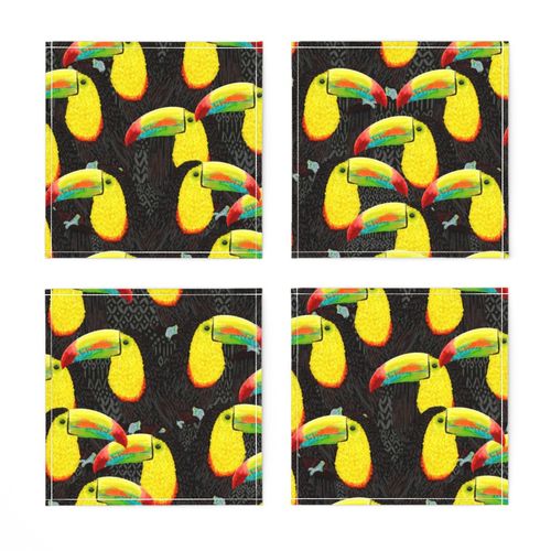 Toucans Flock (tribal black) 18”