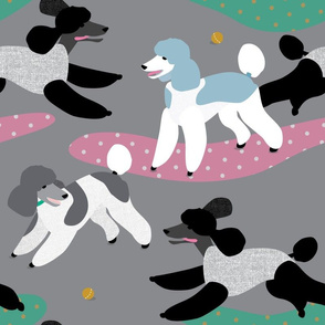 Poodles in the Park (grey) by Mount Vic and Me