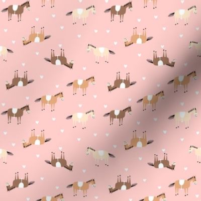 Horses on pink