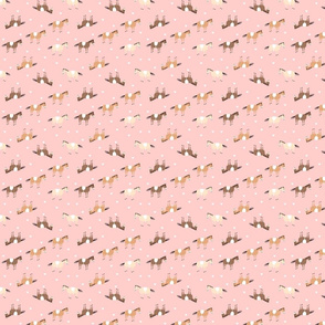 Horses on pink