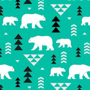 polar bears - emerald, small