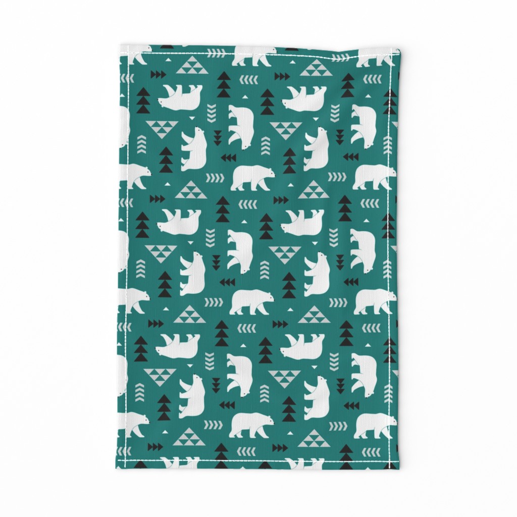 polar bear - dark green, small