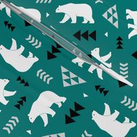 polar bear - dark green, small