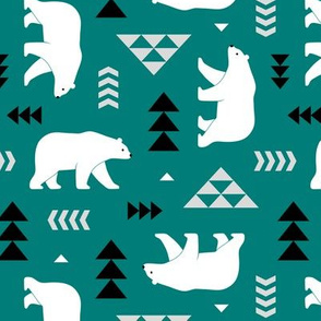 polar bear - dark green, small