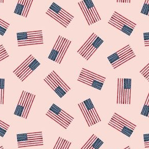 (extra small) American Flag - toss pink - LAD19