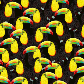 Toucans Flock (solid black) 18”