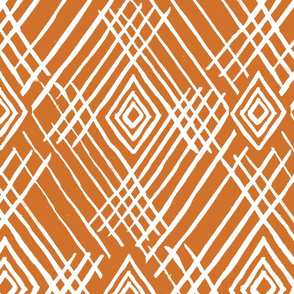 tribal white stripes rust