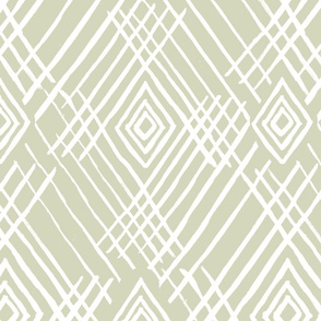 tribal white stripes sage