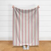Ticking Two Stripe in Coral Navy Mint Green and Pink