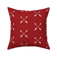 white crossed arrows on buffalo plaid red