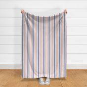 Ticking Two Stripe In Navy Coral Mint Green and Pink 2