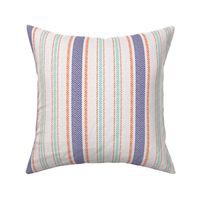 Ticking Two Stripe in Navy Mint Green Coral and Pink 3