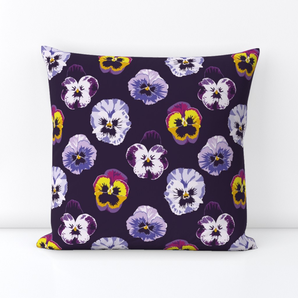 Pansies on midnight violet