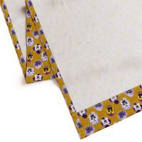 Pansies on distressed mustard