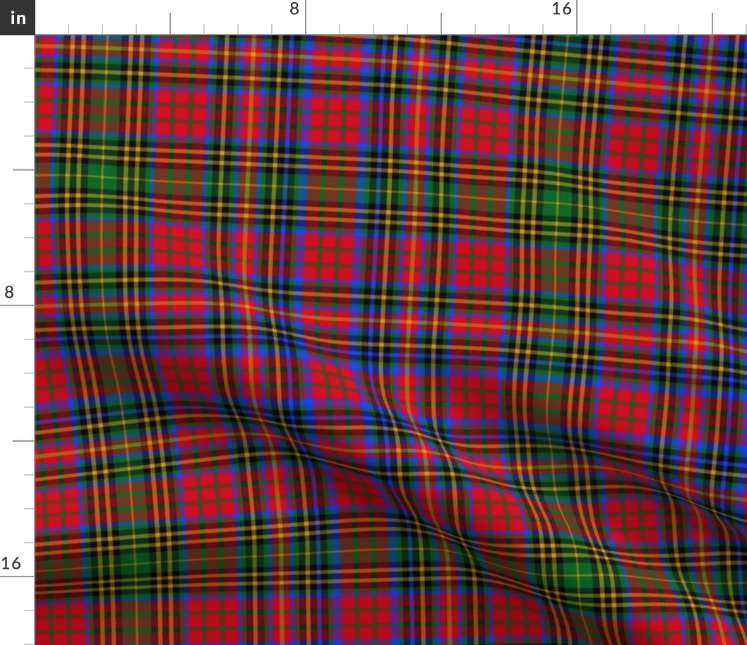 Christmas tartan based on Ogilvie (red/green/gold/blue)