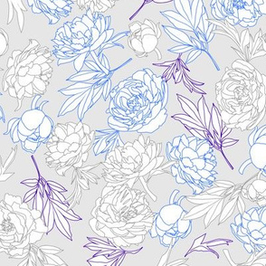 flowers toss grey - blue - violet