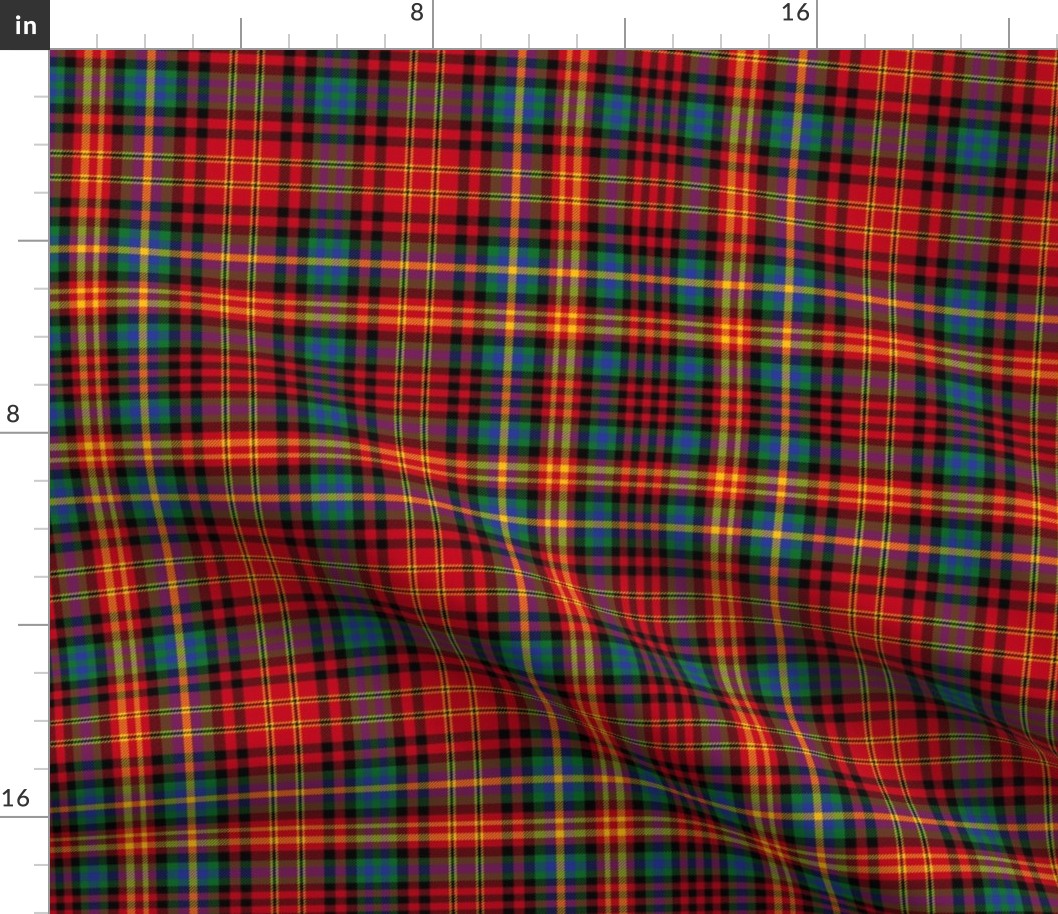 Christmas tartan based on Ogilvie red yellow - colorful