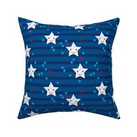 Stars and stripes Kawaii star American traditional flag colors 4th of July celebrations LARGE