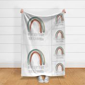 1 blanket + 2 loveys: after every storm there is a rainbow + neutral rainbow no. 2