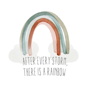 42" baby blanket: after every storm there is a rainbow + neutral rainbow no. 2