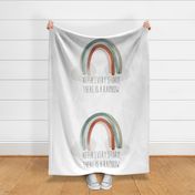 54" baby blanket: after every storm there is a rainbow + neutral rainbow no. 2