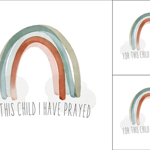 1 blanket + 2 loveys: for this child i have prayed + neutral rainbow no. 2