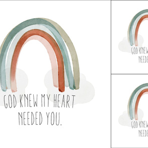1 blanket + 2 loveys: god knew my heart needed you + neutral rainbow no. 2