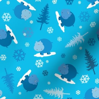 Hippo Holidays in Blue Scatter 