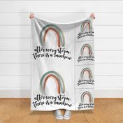 1 blanket + 2 loveys: after every storm there is a rainbow + neutral rainbow no. 2 // bold script