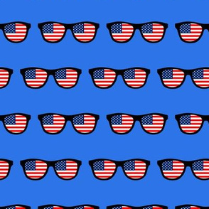 patriotic sunglasses on blue