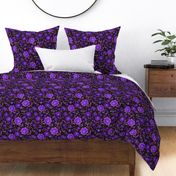 Folk Art Flowers Purple and Black