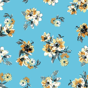 Fiona Floral - Light Blue