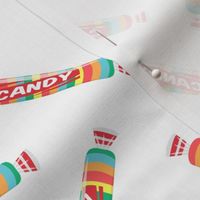 candy rolls -  tablet candy - rainbow toss on white  - LAD19