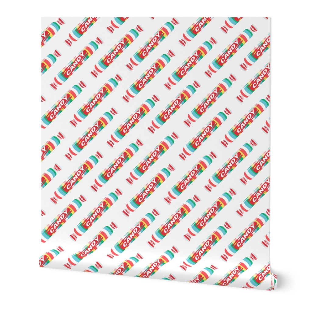 candy rolls -  tablet candy - rainbow on white - LAD19