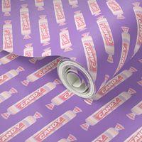 candy rolls -  tablet candy - pastel pink on purple - LAD19