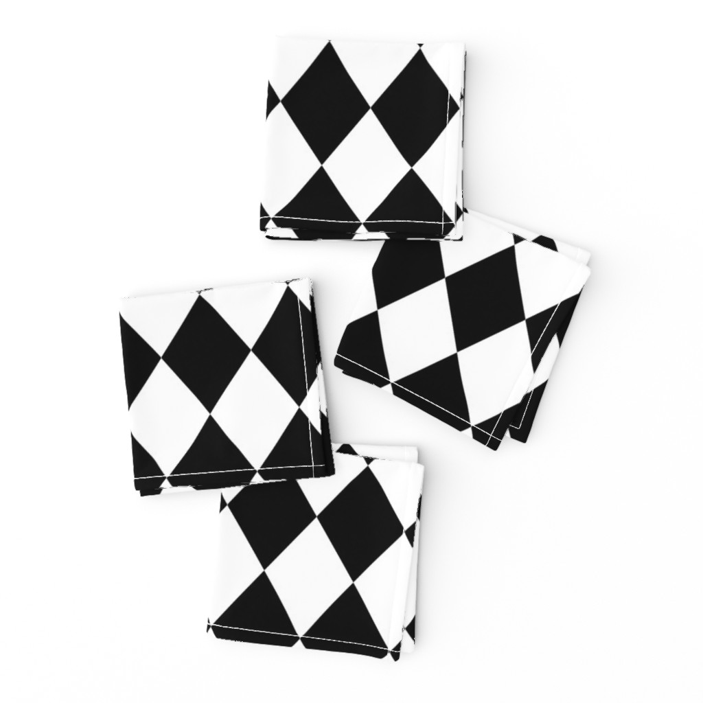 Black and White Small Modern Diamond Pattern 