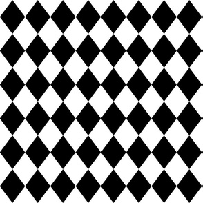 Black and White Small Modern Diamond Pattern 