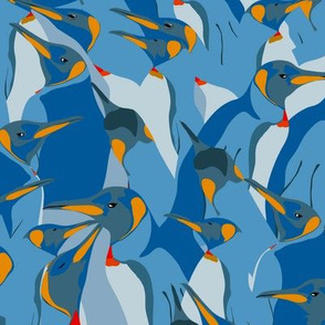 Blue penguin crowd 