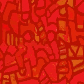Batik - Mosaic - Scarlet Red