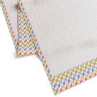 Off Set Herringbone Rainbow White