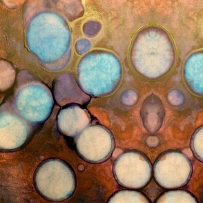 Alcohol Ink in Gold and Pale Blue